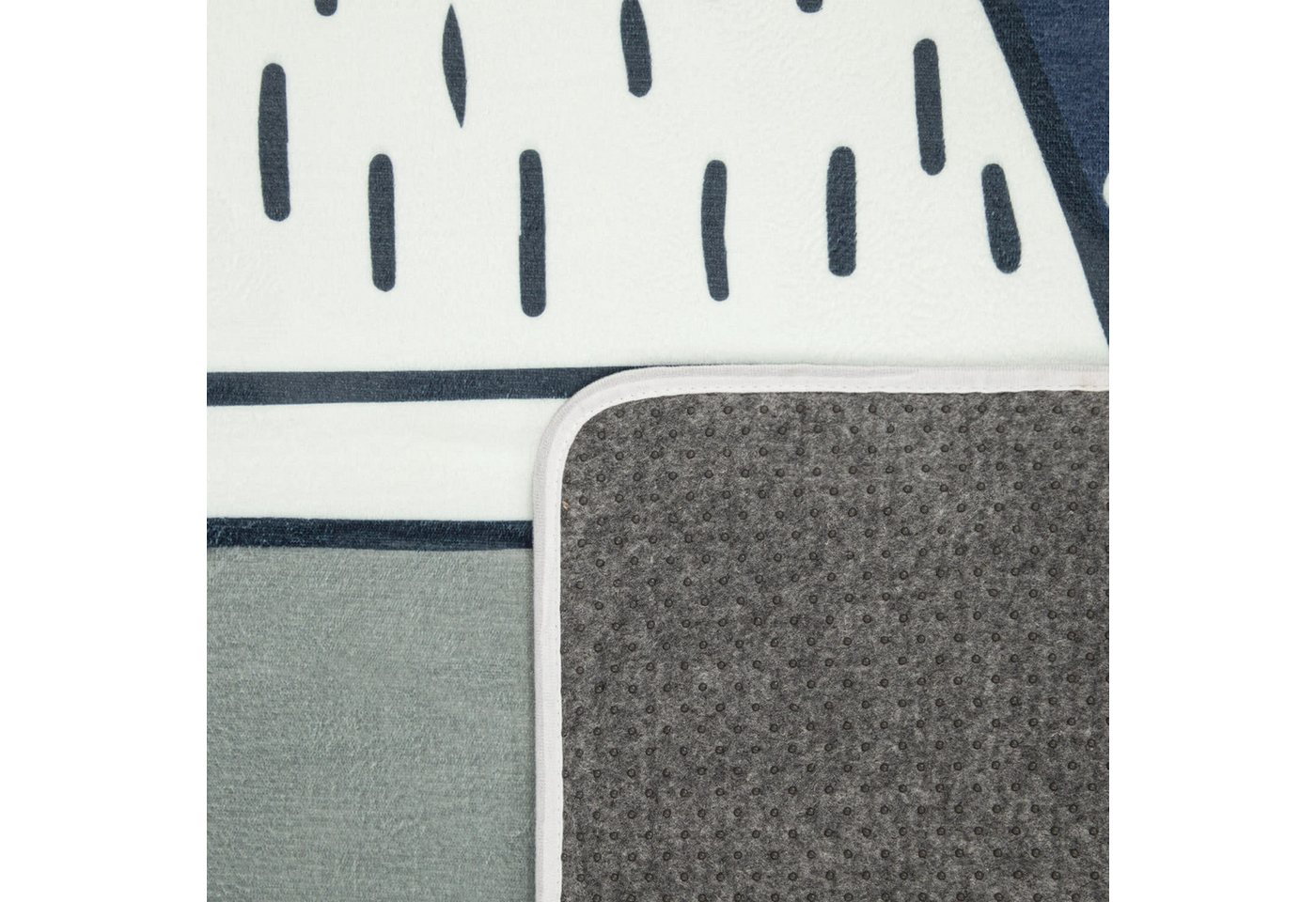KADIMA DESIGN Kinderteppich waschmaschinenwaschbar Berge Kinderzimmer Kinderteppich, Läufer, Höhe: 4 mm, 100% Polyester, Rücken aus Felt + Dots, Rechteckig, 80x150cm, Grau Bild 4