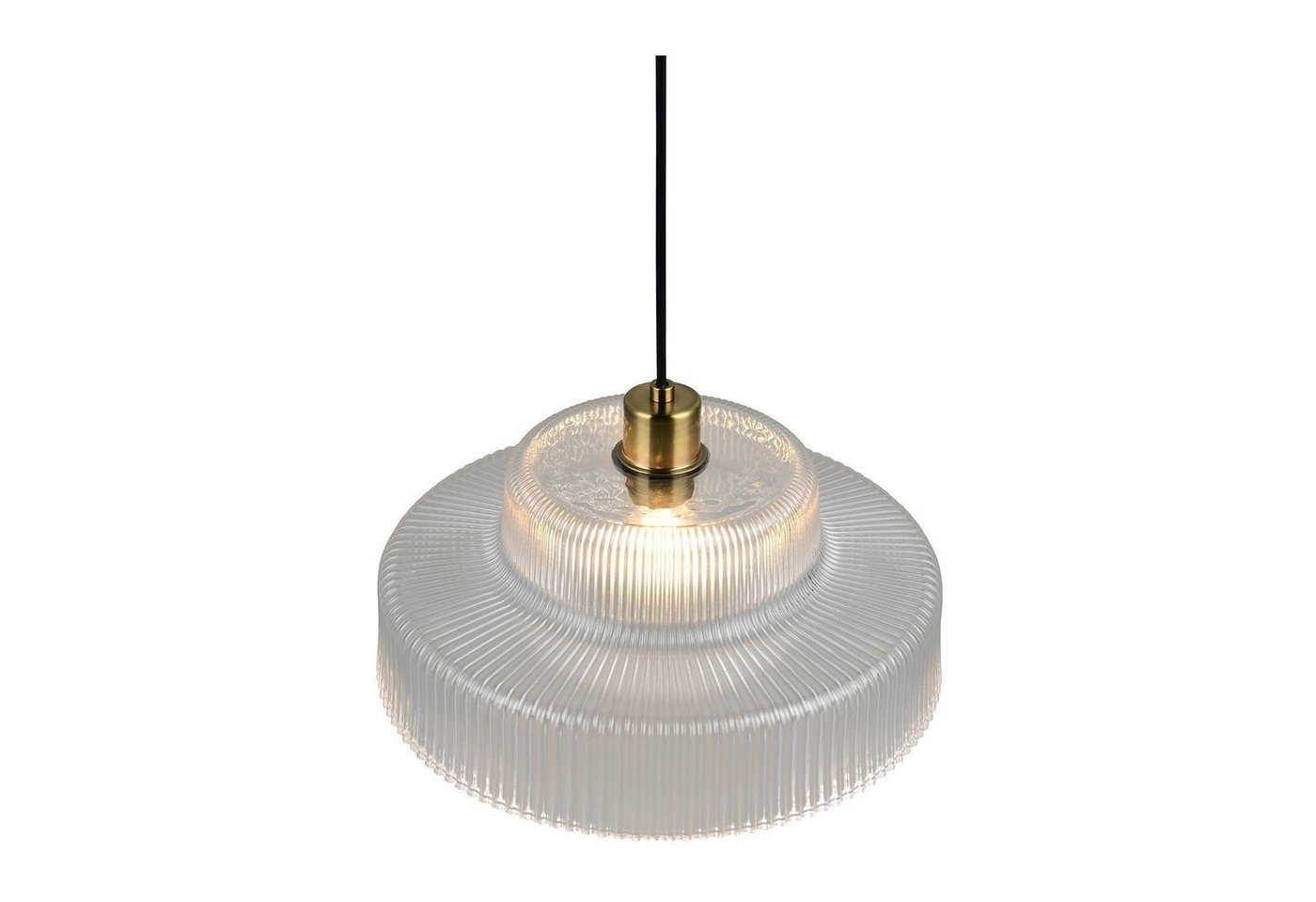 Reality Leuchten Pendelleuchte ABELLA, 1-flammig, Goldgelb, Transparent, Metall, ohne Leuchtmittel, Lampenschirm aus Glas, Höhenverstellbar, Ø 35 x H 150 cm Bild 2