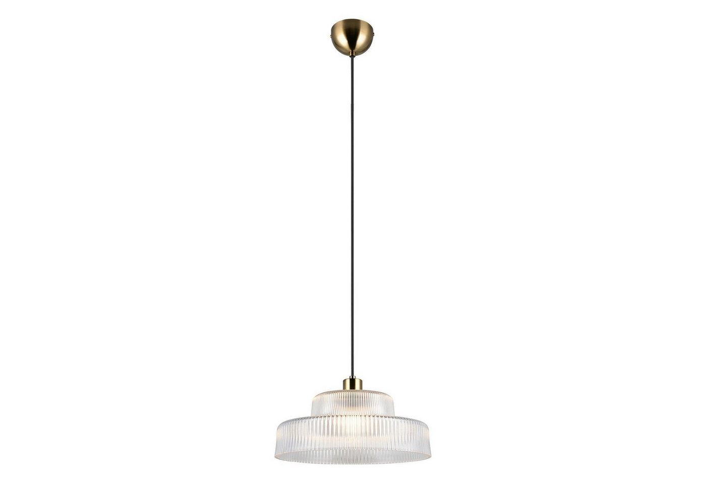 Reality Leuchten Pendelleuchte ABELLA, 1-flammig, Goldgelb, Transparent, Metall, ohne Leuchtmittel, Lampenschirm aus Glas, Höhenverstellbar, Ø 35 x H 150 cm Bild 4