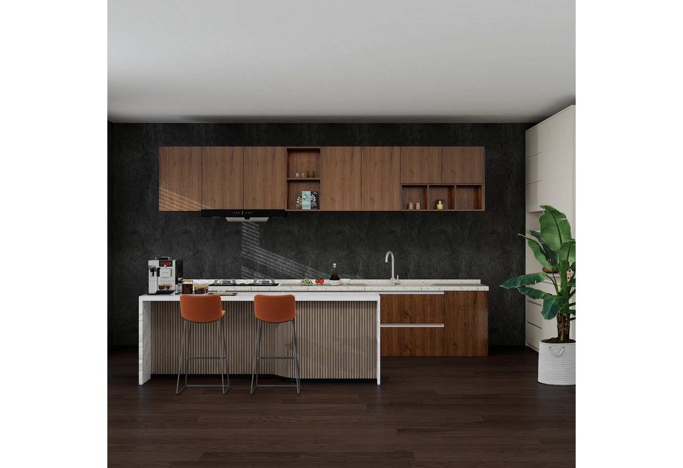 neu.haus Duschrückwand, (Set, 8-tlg), Wandpaneel »Bladel« 120 x 60 cm Urban Grey