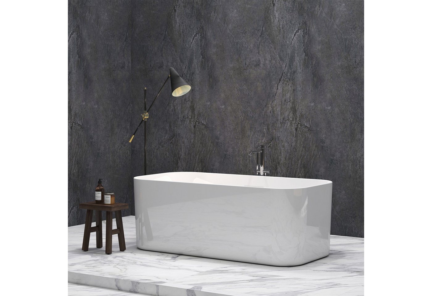 neu.haus Duschrückwand, (Set, 8-tlg), Wandpaneel »Bladel« 120 x 60 cm Urban Grey Bild 2