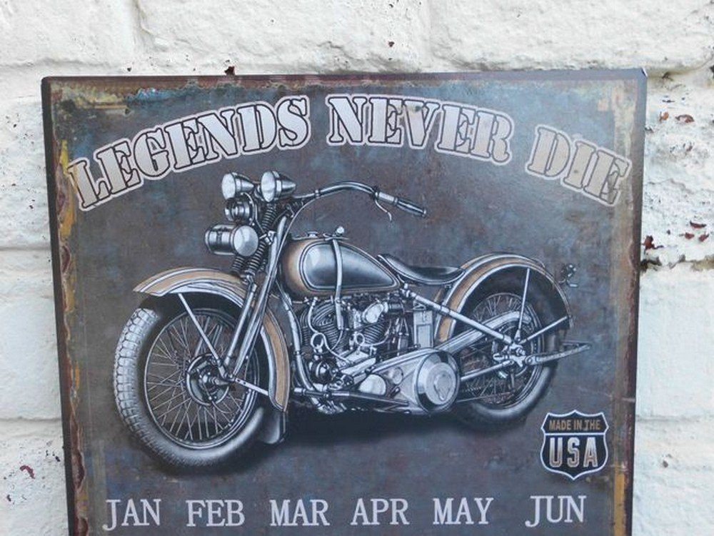Deko-Impression ewige Kalender Ewiger Kalender Biker Classic - legends never die - HD 40 x 25 cm Bild 3