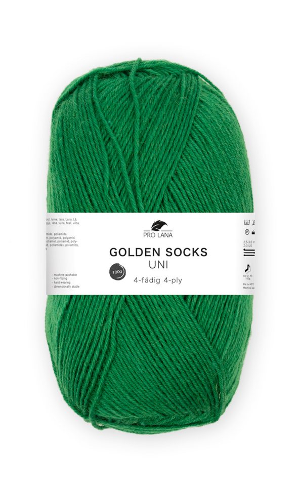 Pro Lana Pro Lana GOLDEN SOCKS 100 g uni 4-fach Sockenwolle Häkelwolle, 420 m (Sockenwolle uni für einfarbige Socken und raffinierte Muster), 100 g