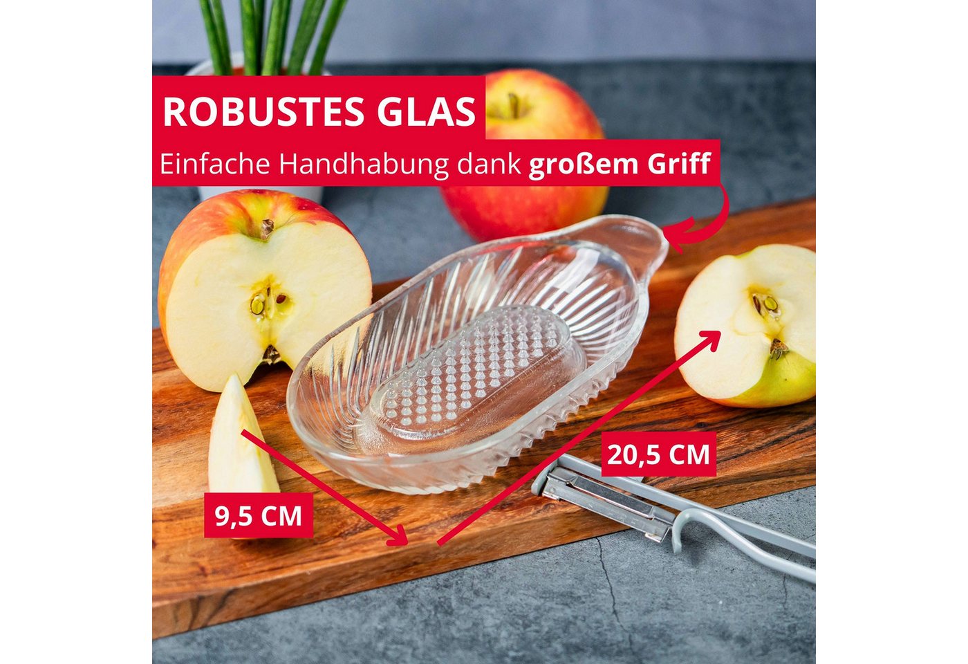 WESTMARK Multireibe / Apfelreibe und Sparschäler, 2-tlg. Set, Glas, Edelstahl, Stahl Bild 5