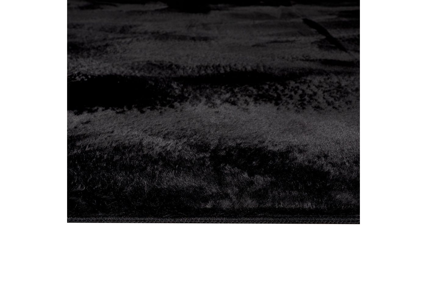 TeppichHome24 Teppich Teppich schwarz weich pflegeleicht saugrobotergeeignet, rund Bild 3