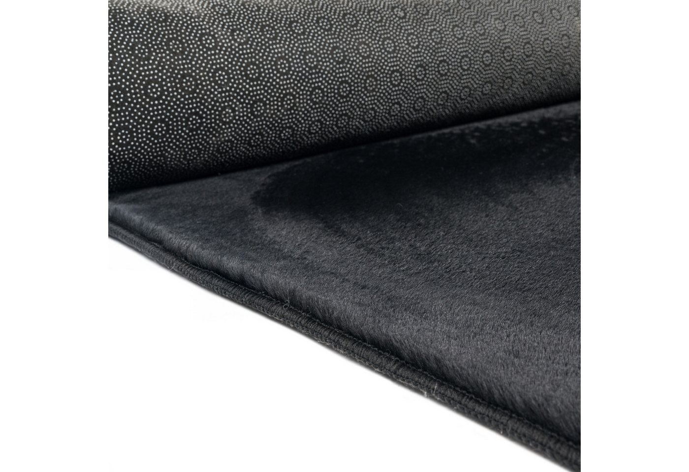 TeppichHome24 Teppich Teppich schwarz weich pflegeleicht saugrobotergeeignet, rund Bild 4