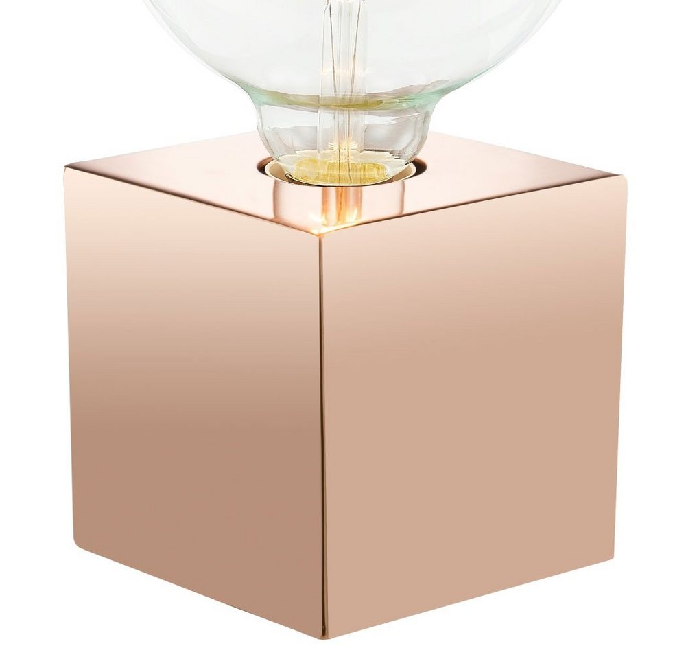 NOWA Tischleuchte, Leuchtmittel nicht inklusive, Tischlampe Retro Tischleuchte kupferfarben Schlafzimmerlampe H 10 cm Bild 4