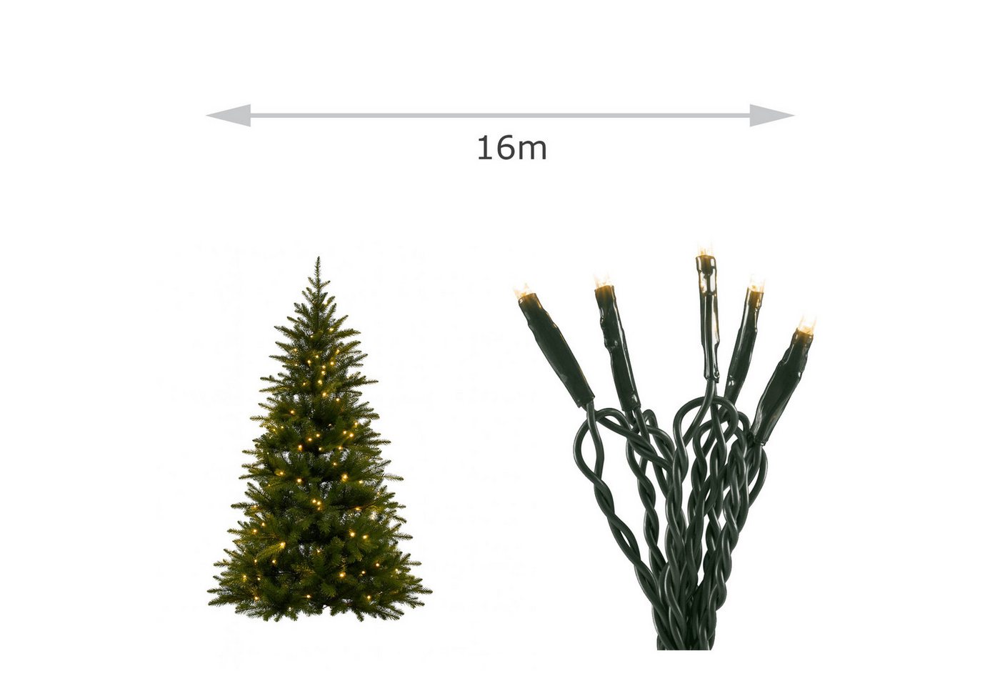 MARELIDA LED-Lichterkette Weihnachten 300 bernstein LED 8 Funktionen 16m für Außen, 300-flammig Bild 5