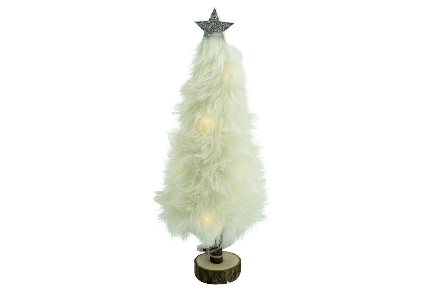MARELIDA LED Dekoobjekt LED Dekobaum PLÜSCH mit Sternspitze Plüschfell leuchtend 27,5cm Bild 2
