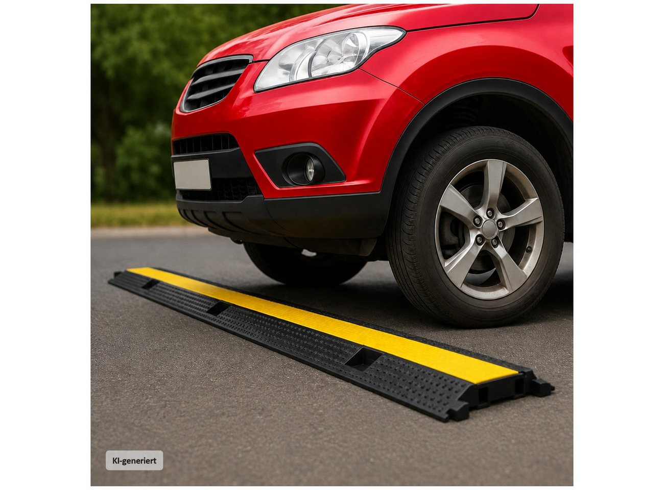HTI-Living Garage Kabelschutzbrücke Gelb Schwarz 96 cm mit 2 Kabelkanälen Überfahrschutz (1 Stück) Bild 2