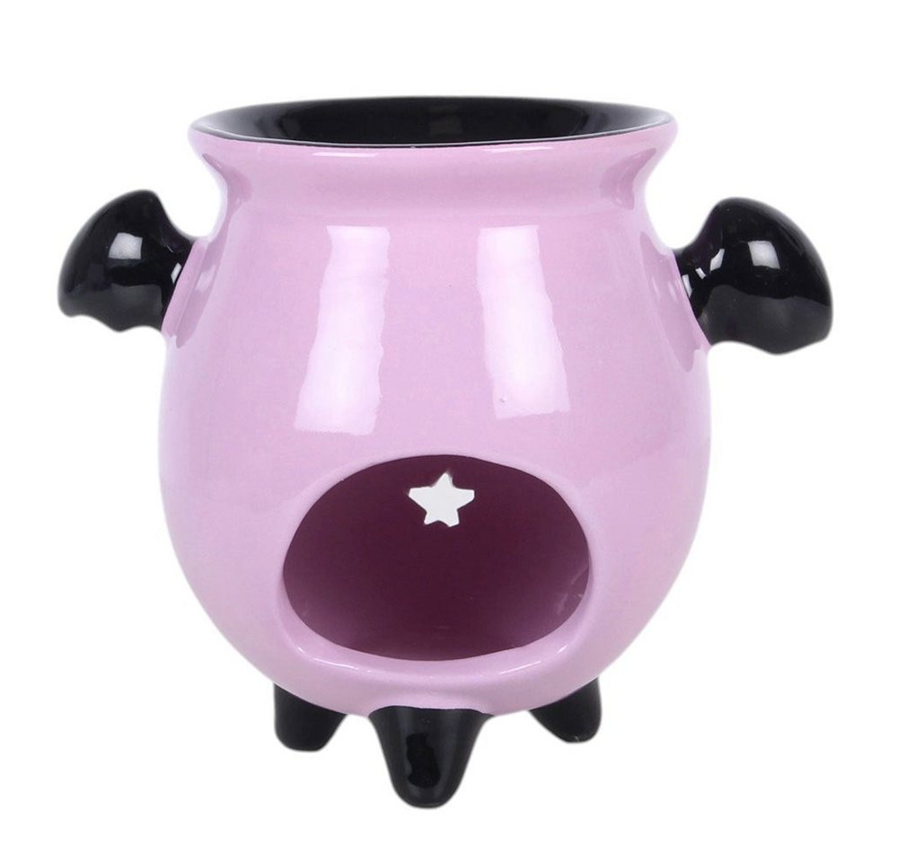 Something Different Duftlampe Kawaii Duftlampe rosa Keramik mit Fledermausflügeln Hexenkessel Bild 2