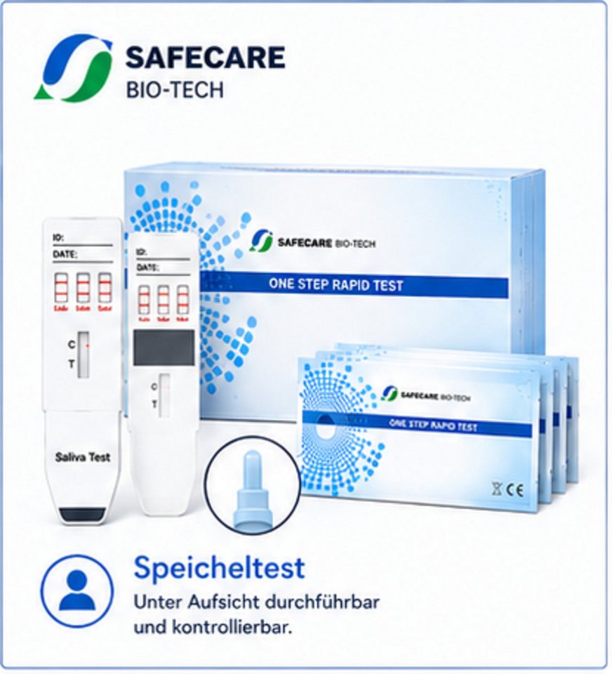 Safecare Bio-Tech Drogen-Schnelltest THC Schnelltest Speichel im Multi Pack – Cannabis Drogentest, 1 Messparameter, Schnellttest, 10-tlg., 5 steril verpackte Schnellttest, Speicheltest Bild 4