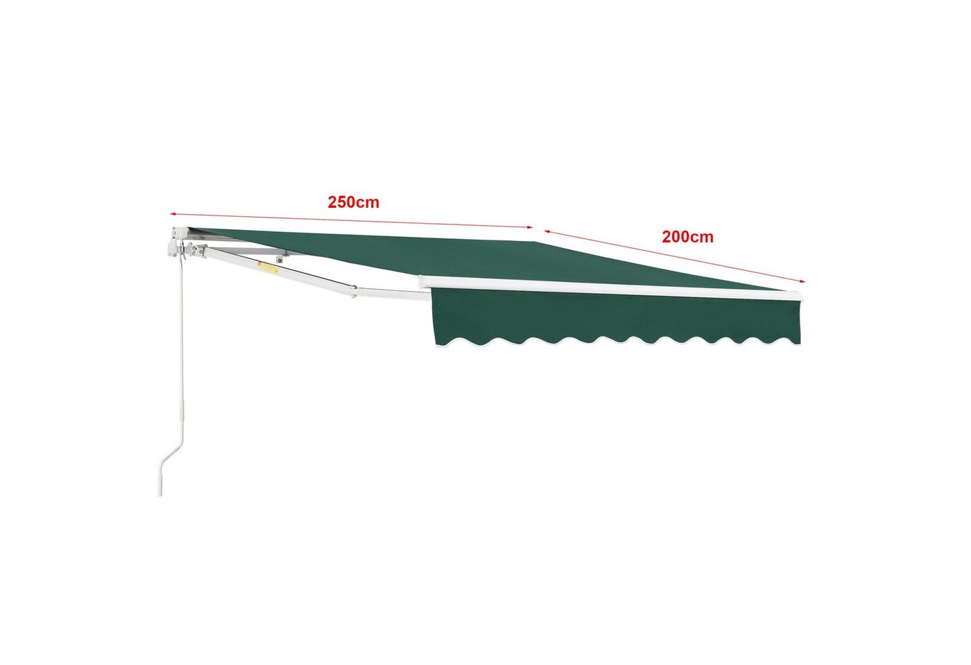 en.casa Gelenkarmmarkise »Bitonto« Aluminiumgestell 250 x 200 cm Dunkelgrün