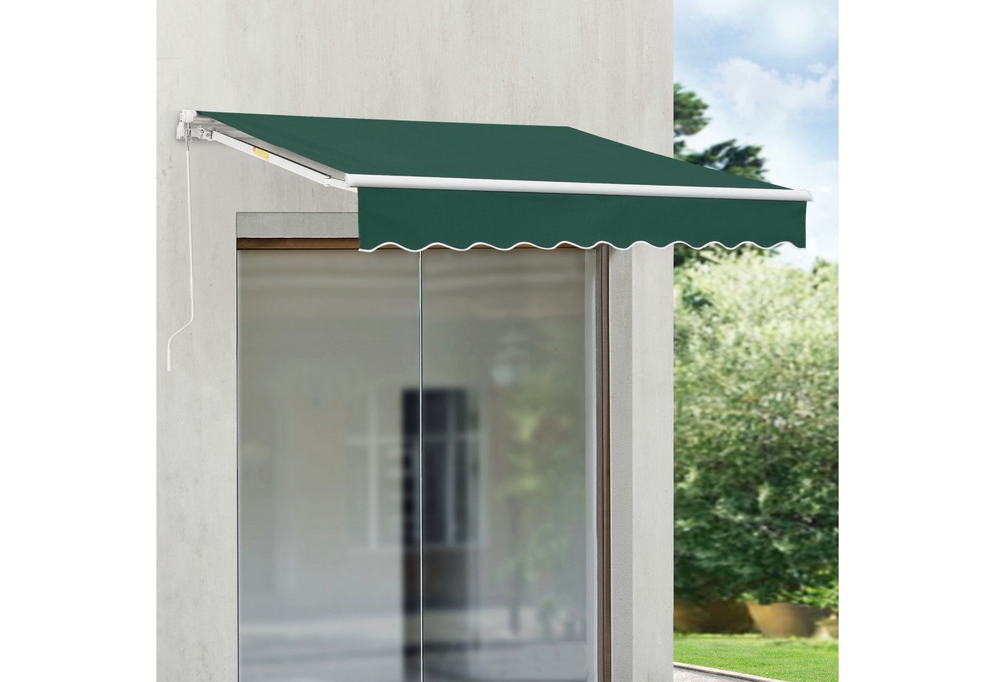 en.casa Gelenkarmmarkise »Bitonto« Aluminiumgestell 250 x 200 cm Dunkelgrün Bild 2
