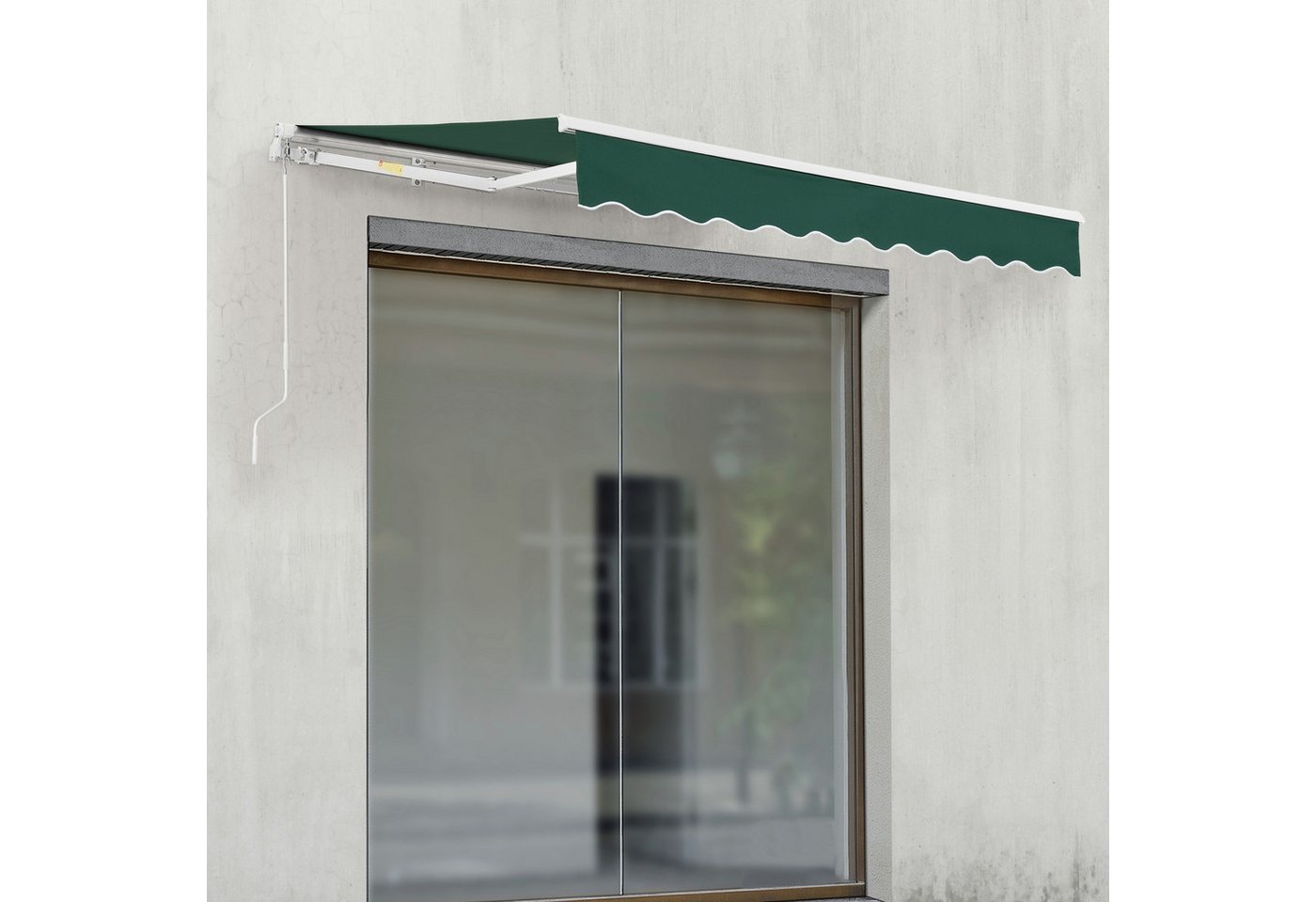 en.casa Gelenkarmmarkise »Bitonto« Aluminiumgestell 250 x 200 cm Dunkelgrün Bild 5