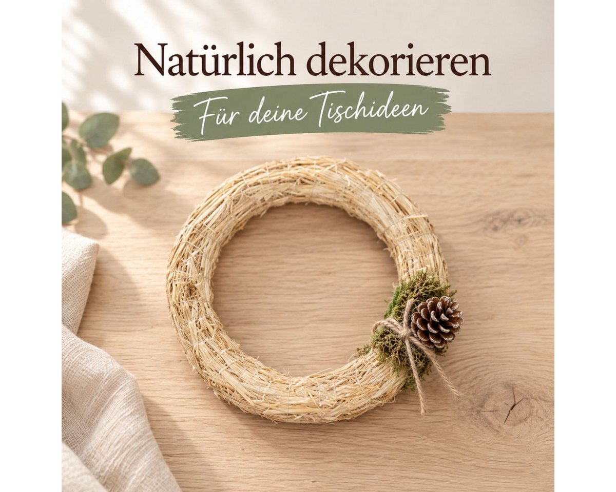NaDeco Bastelnaturmaterial Strohkranz, Natur, Ø 20 cm, Stärke 3 cm Strohring Kranzrohling Bild 5