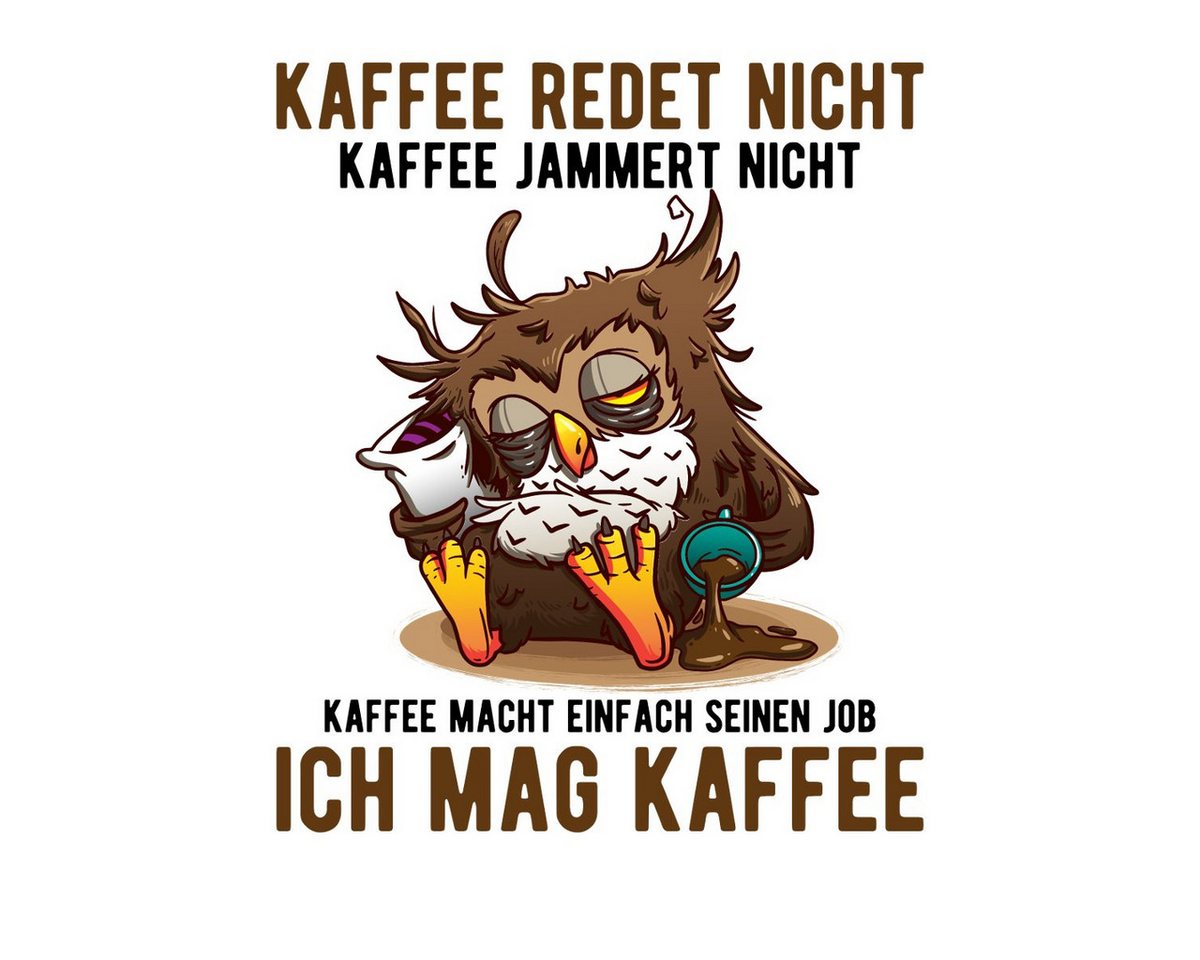 Spreadshirt Aufkleber Eule Kaffee Redet Nicht Sticker Aufkleber