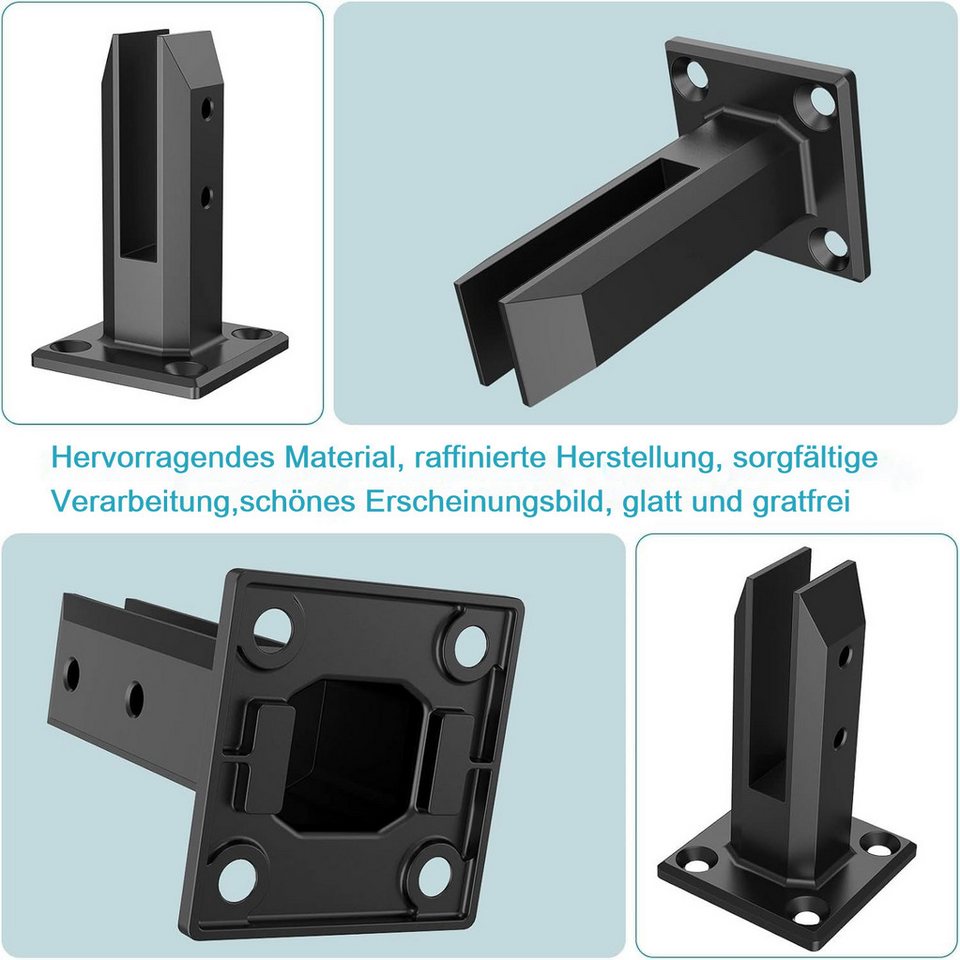 BlingBin Abstandshalter 4 Stück Stehende Glasklemme,304 Edelstahl Glashalter Halterungen (4 Stück, 4-St., für 8-12 mm Glas mit 4 Schrauben,Glasklemmhalter für 0,3-0,5 Zoll Glas) für Schwimmbad, Treppengeländer, Balustradengeländer Balkon