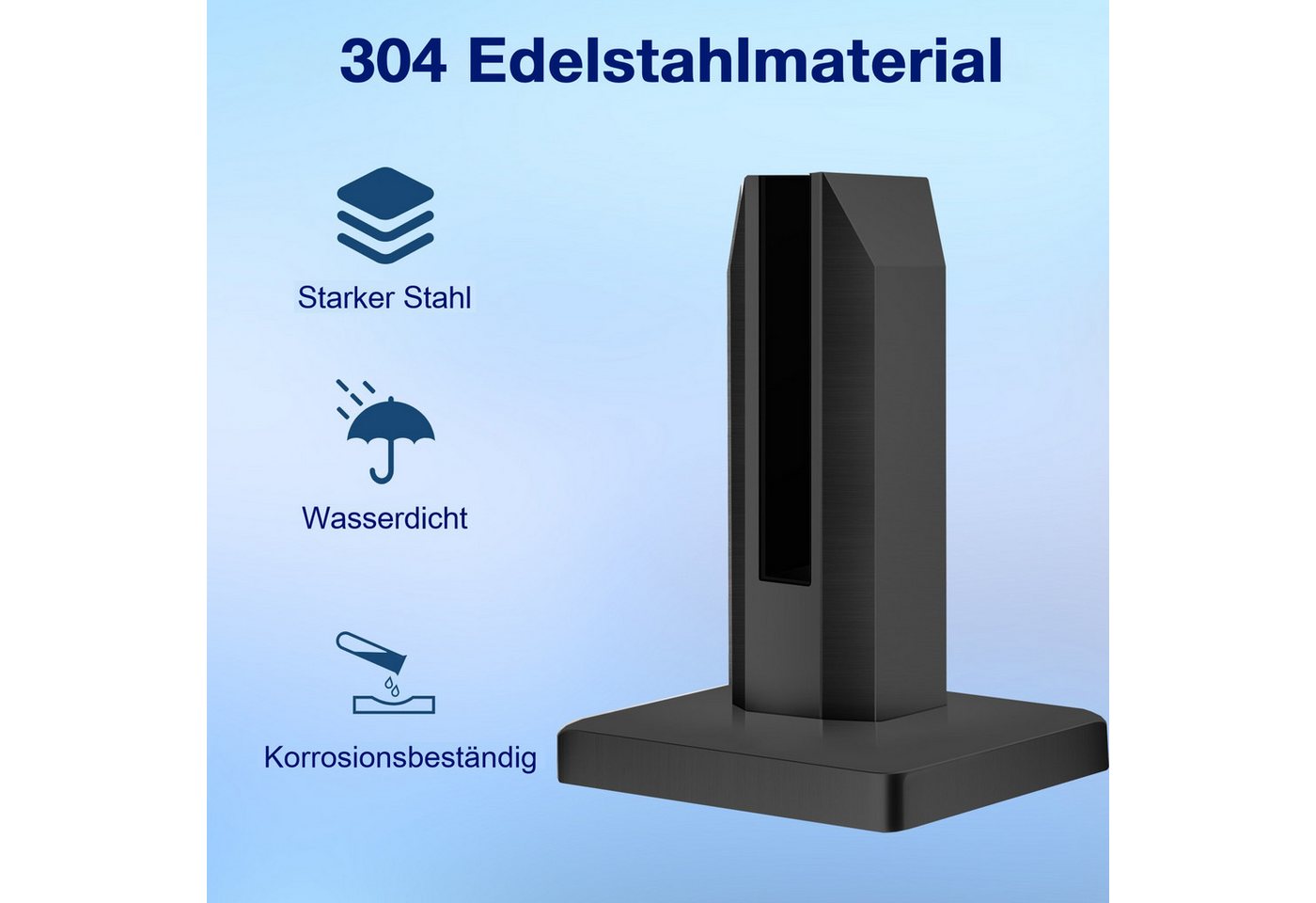 BlingBin Abstandshalter 4 Stück Stehende Glasklemme,304 Edelstahl Glashalter Halterungen (4 Stück, 4-St., für 8-12 mm Glas mit 4 Schrauben,Glasklemmhalter für 0,3-0,5 Zoll Glas) für Schwimmbad, Treppengeländer, Balustradengeländer Balkon Bild 2