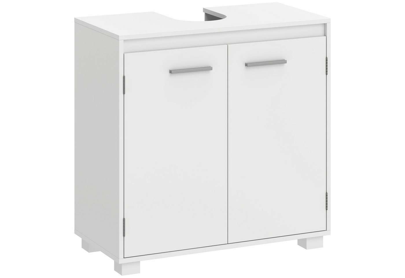 HOMCOM Waschbeckenunterschrank Badezimmerschrank mit 2 Türen (Set, 1-St., 1er Set) U-Ausschnitt, verstellbares Regal Bild 2