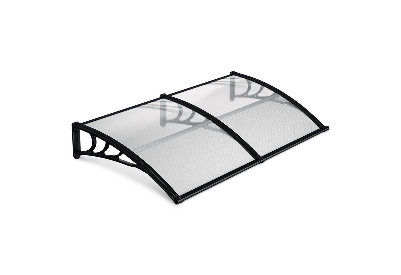 Clanmacy Vordach Haustürvordach mit Regenrinne 200x100 cm, Polycarbonat, Transparent Bild 3