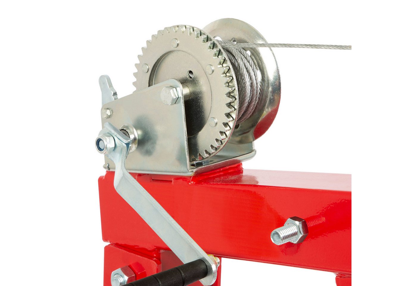 EBERTH Werkstattkran Ladekran mit 900 kg Traglast, Seilwinde, 360° Drehkranz, Tragkraft max.0,99t klappbar, Anhänger Kran mit 1750mm Hubhöhe