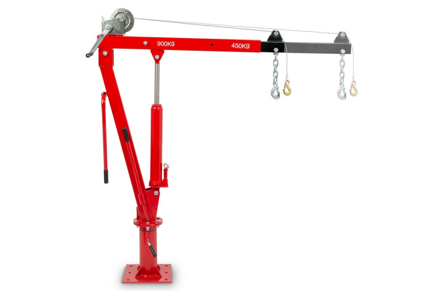 EBERTH Werkstattkran Ladekran mit 900 kg Traglast, Seilwinde, 360° Drehkranz, Tragkraft max.0,99t klappbar, Anhänger Kran mit 1750mm Hubhöhe Bild 5