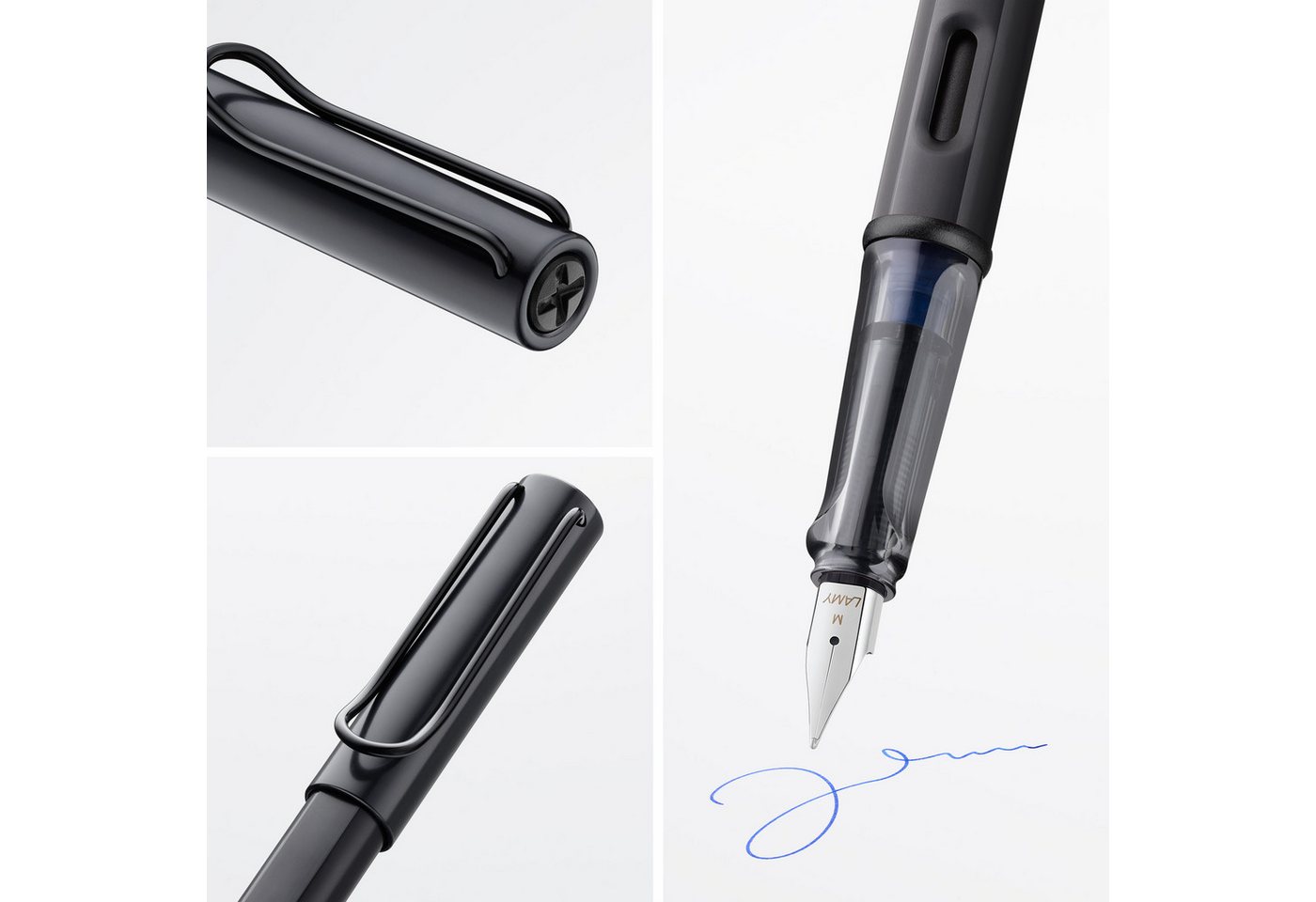 LAMY Füller LAMY AL Star schwarz Füller ergonomischer Griff mit Feder in Strichbre