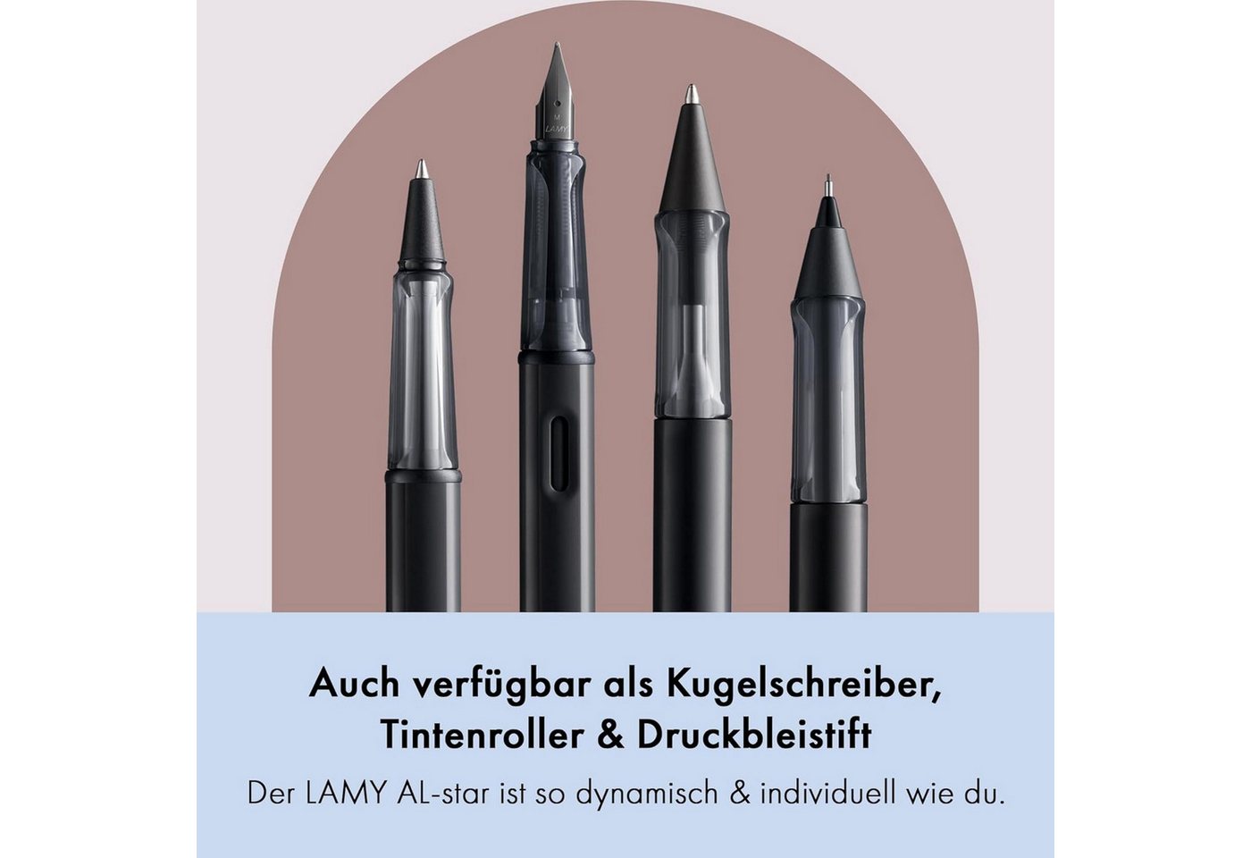 LAMY Füller LAMY AL Star schwarz Füller ergonomischer Griff mit Feder in Strichbre Bild 2