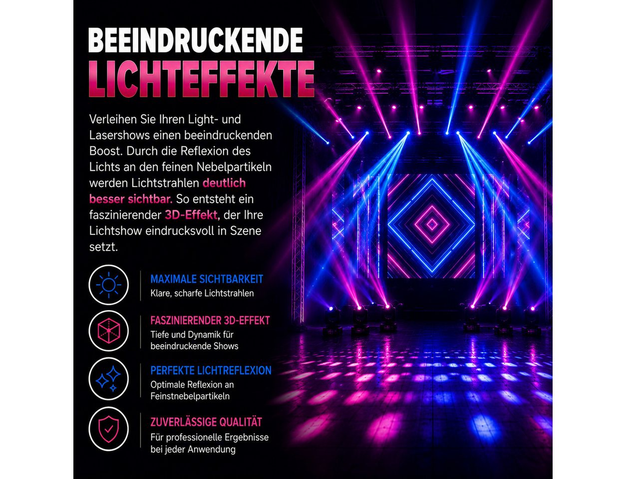 HERRLAN Discolicht MILD PARTY Nebelfuid, niedrige Dichte und mittlere Standzeit, für Licht- & Lasershows Bild 3