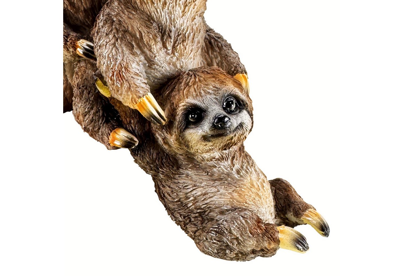 Online-Fuchs Gartenfigur für außen - 4 Faultiere als Kantenhocker, Gartendeko - 24,5 cm groß, (Faultier, ideal auf dem Tisch, Regal oder Mauervorsprüngen), gefertigt aus hochwertigem Kunstharz (Polyresin) - wetterfest Bild 2
