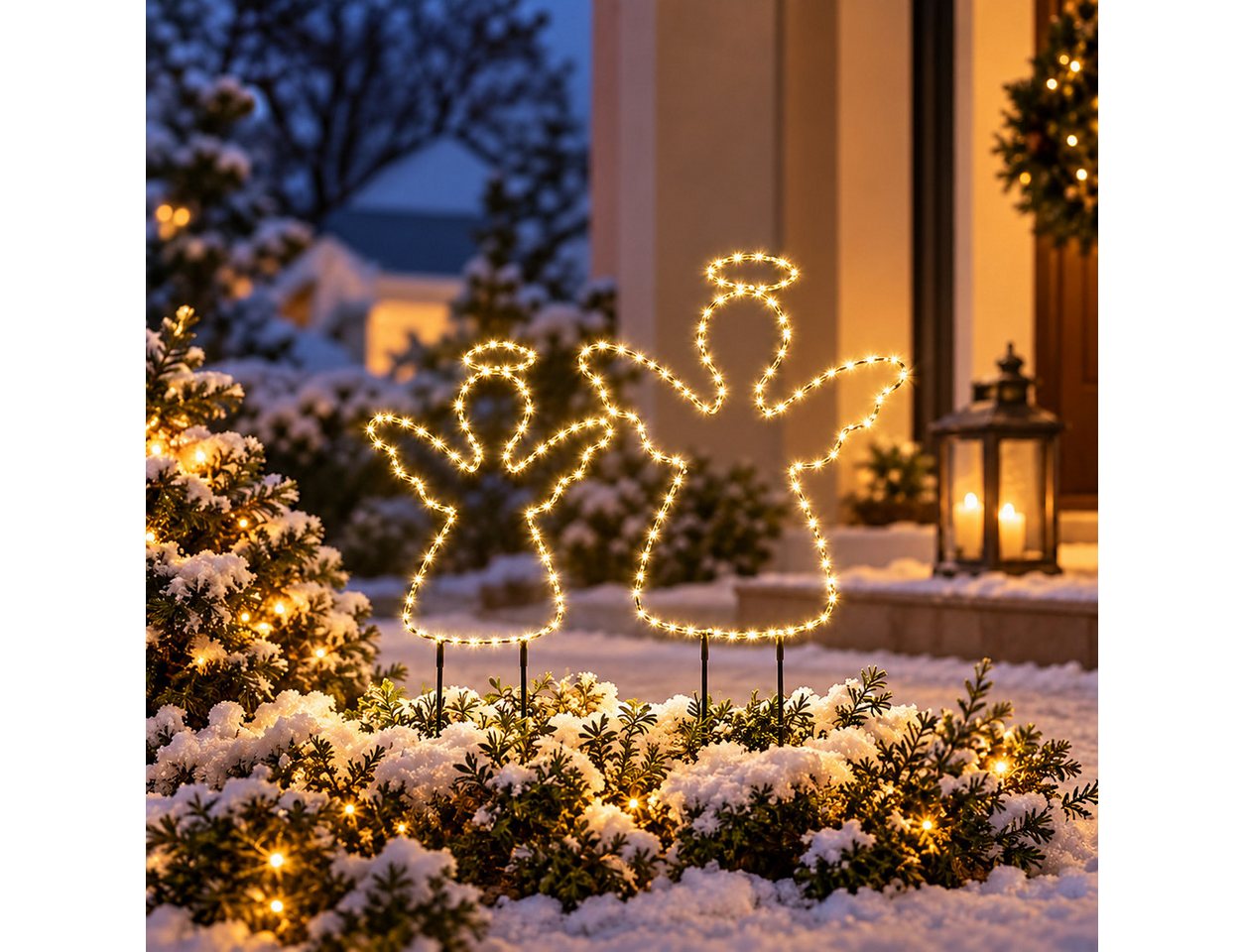 Weltbild Gartenstecker XXL Engelchen 2er Set Silhouette Weihnachtsdeko Adventsdeko Gartendeko Engel Gartenbeleuchtung Außenbeleuchtung Dekofiguren Gartenstecker Bild 5