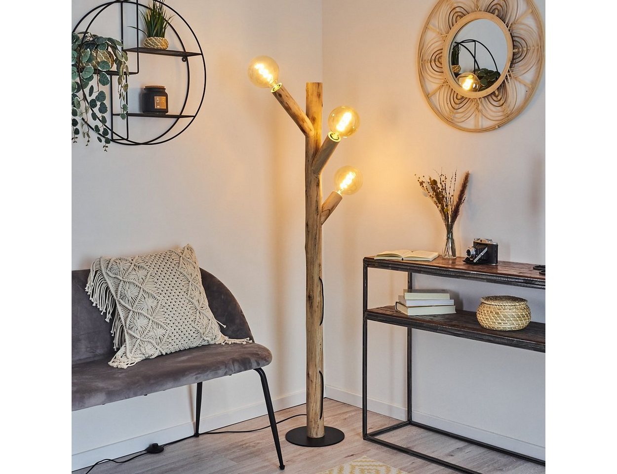 hofstein Stehlampe Lichteffekt Steh Boden Leuchten Lampen Wohn Schlaf Raum Beleuchtung Bild 3