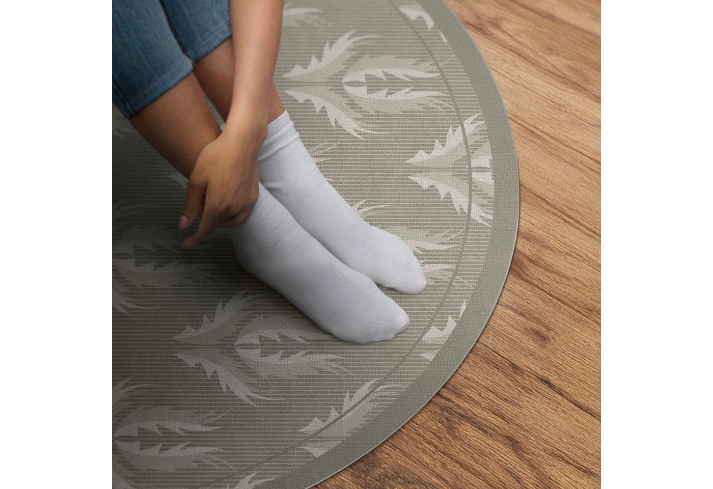 Tulup Vinylteppich Pvc Teppich Pflanzenornamente Teppich Auf Pvc Vinyl Teppich Läufer, Höhe: 50 mm