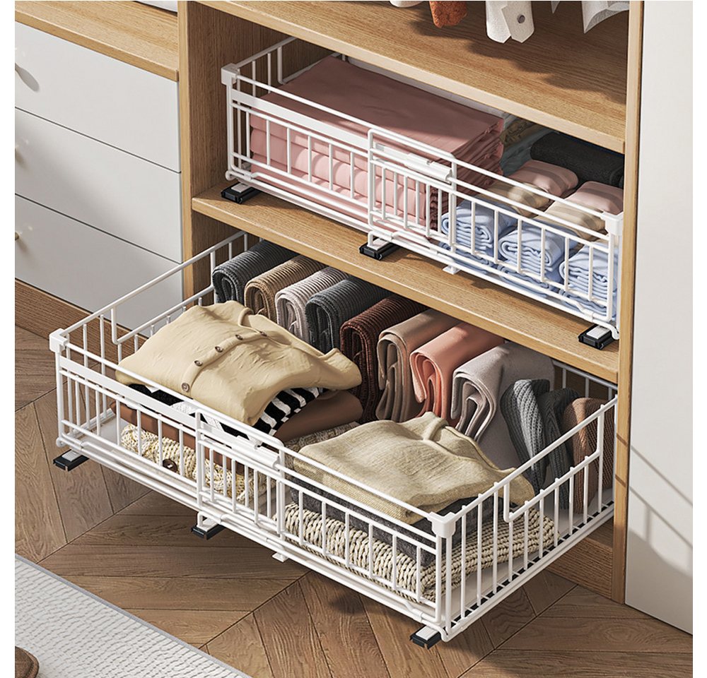GarveeMore Küchenorganizer-Set 2pcs Ausziehbares Küchenregal für Geschirr & Gewürze platzsparend Bild 4