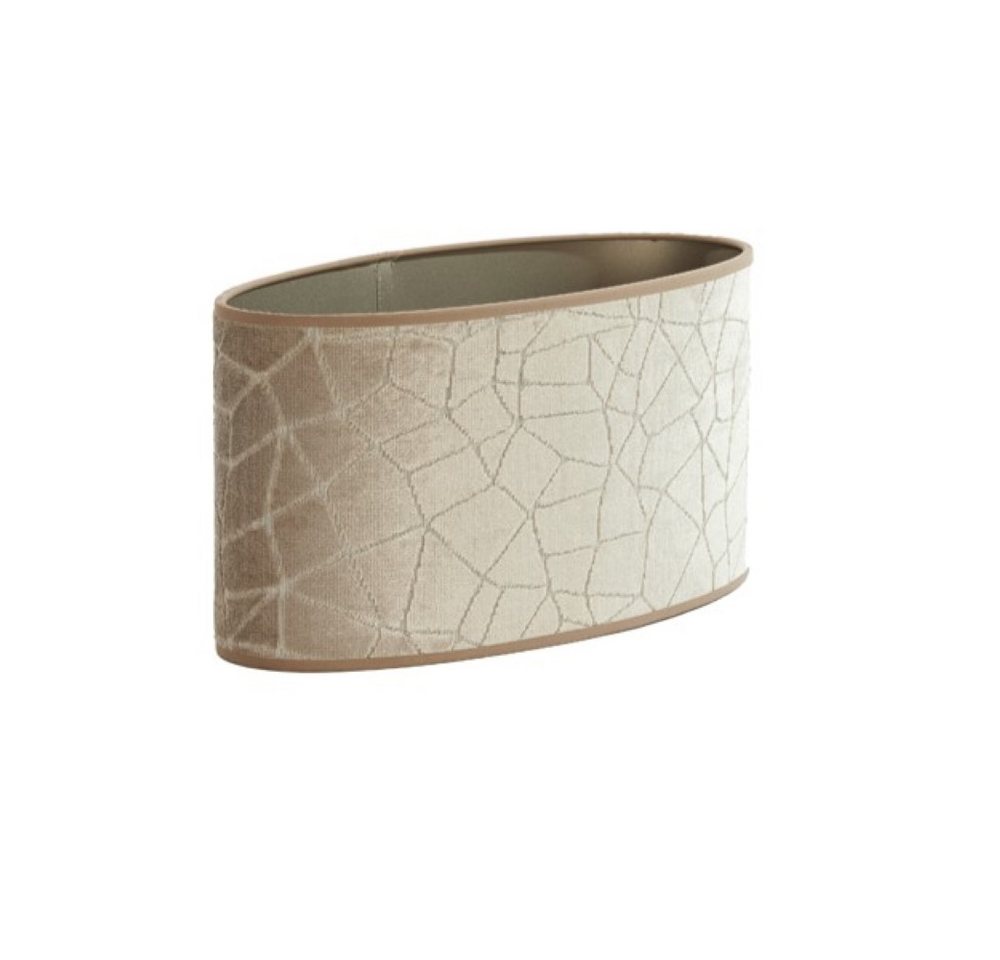 Dirk Davids Leuchten GmbH Lampenschirm Lampenschirm Oval Textil Samt-Optik in Beige Taupe 38-38-19cm