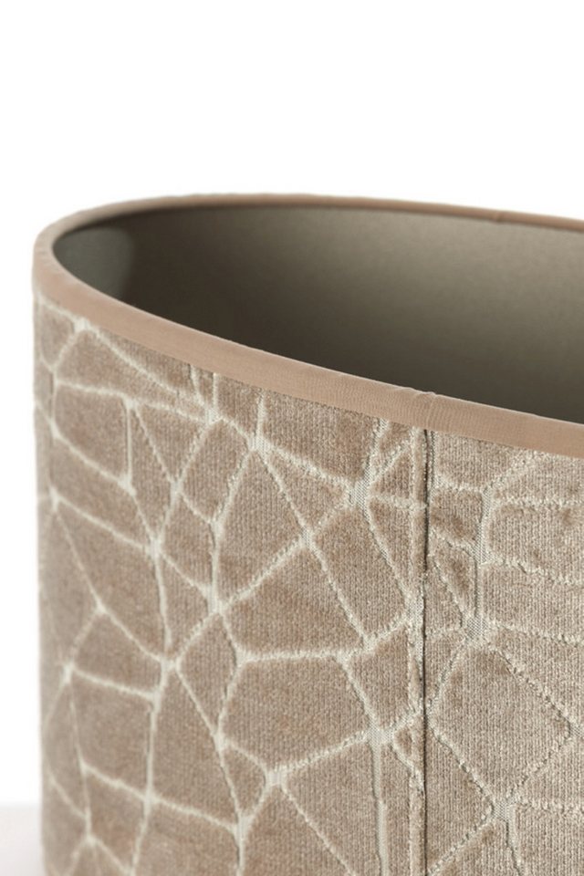 Dirk Davids Leuchten GmbH Lampenschirm Lampenschirm Oval Textil Samt-Optik in Beige Taupe 38-38-19cm Bild 4