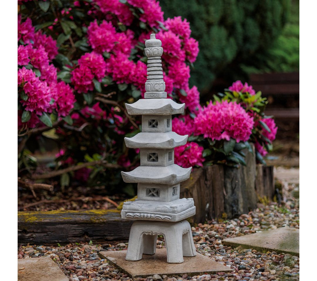 gartendekoparadies.de Gartenfigur Japanische Steinpagode Steinlaterne, H. 92 cm, 38 kg, Frostsicher Bild 3