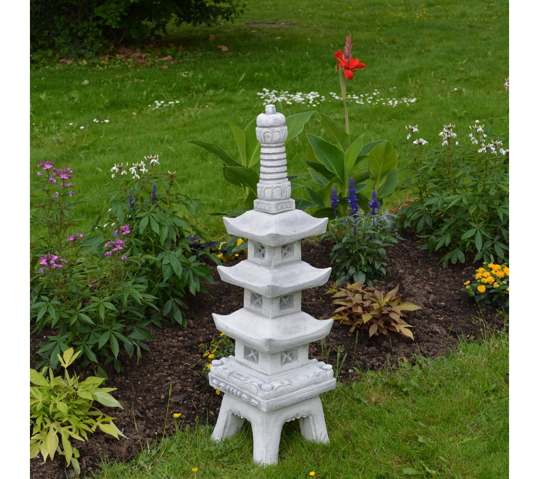 gartendekoparadies.de Gartenfigur Japanische Steinpagode Steinlaterne, H. 92 cm, 38 kg, Frostsicher Bild 4