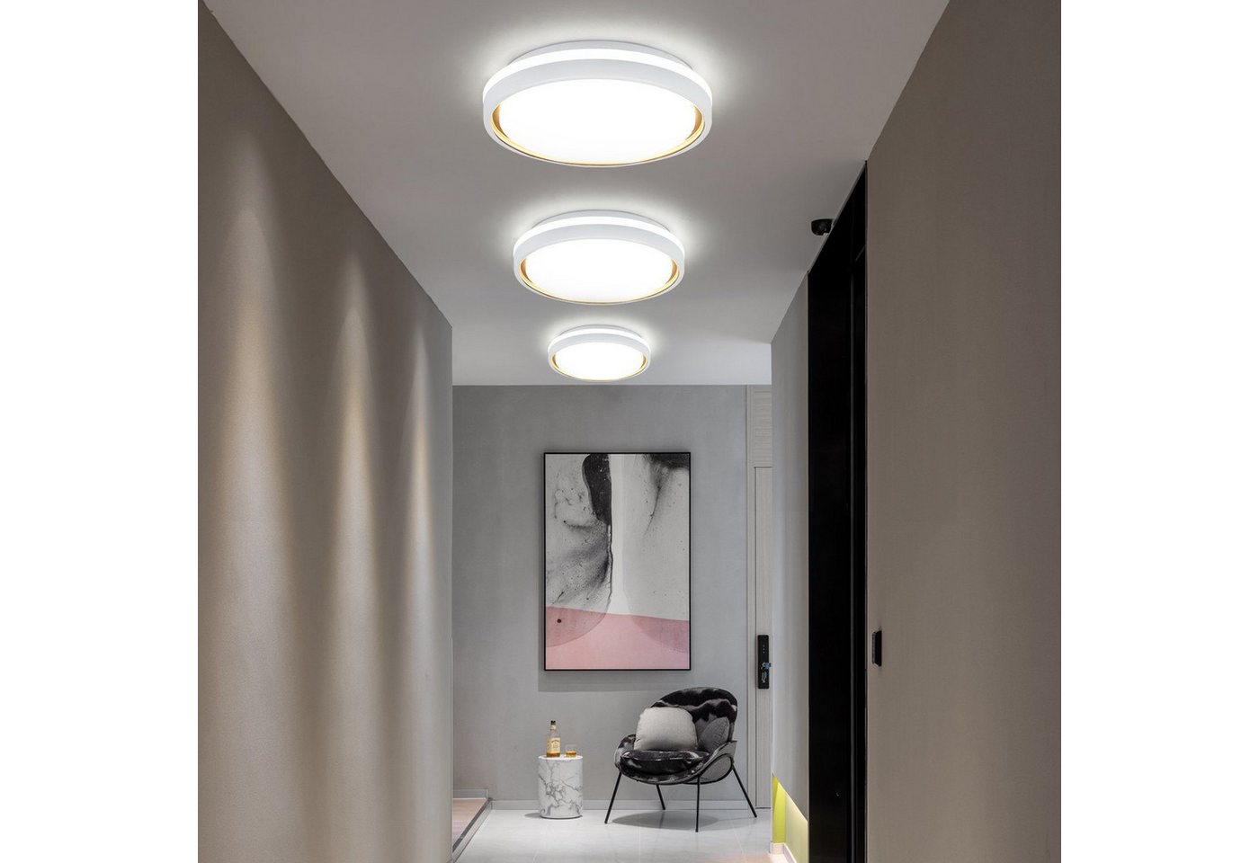 ZMH LED Deckenleuchte Weiß, rund, 18W integriertes LED, drei Farbtemperaturen, dimmbar, LED fest integriert, 3000K-6500K dimmbar, mit Fernbedienung, geeignet für Wohnzimmer und Schlafzimmer Bild 4