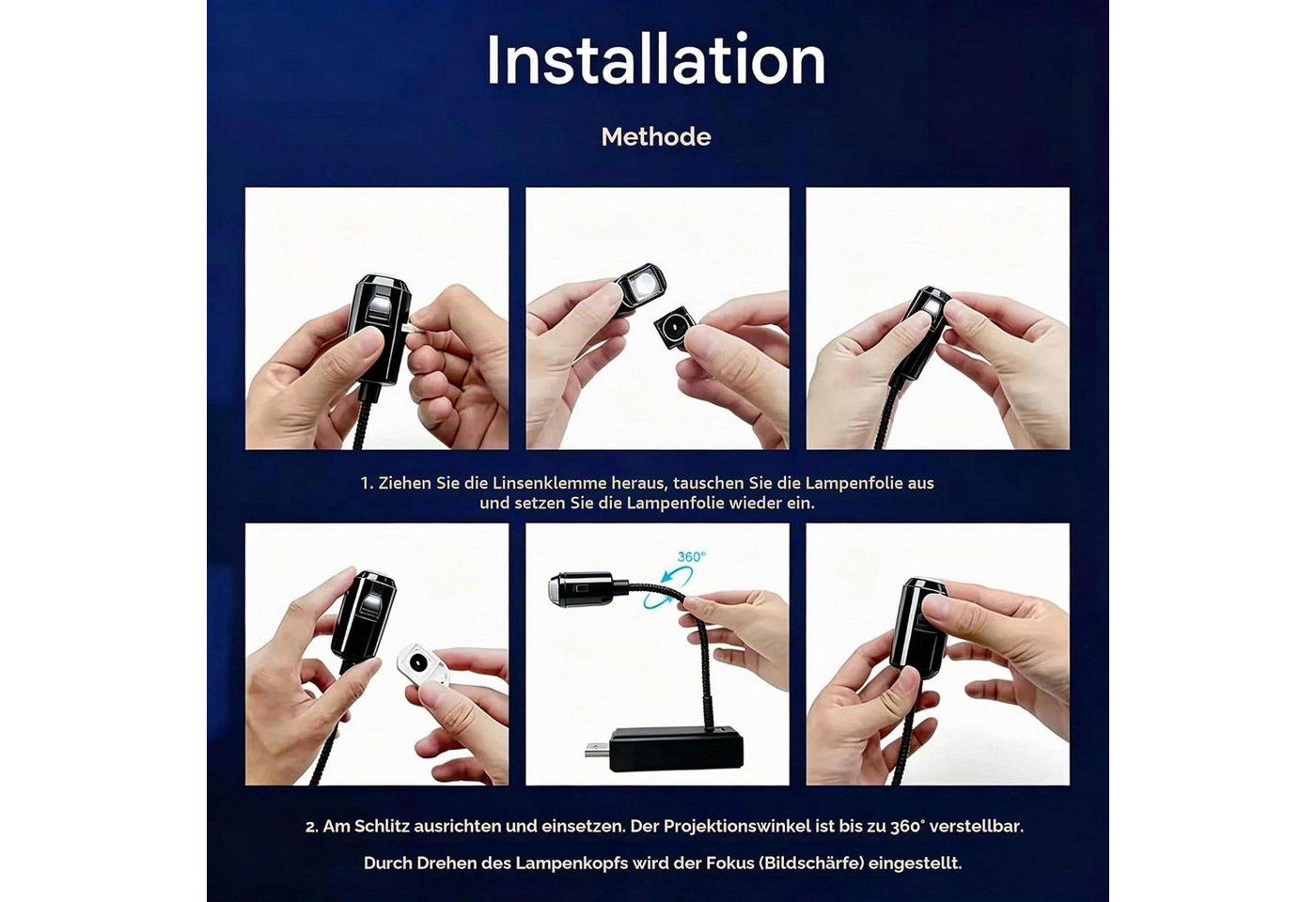 FELIXLEO LED Nachtlicht Plug-and-Play-HD-Weihnachtsprojektor mit 24 festlichen Szenen
