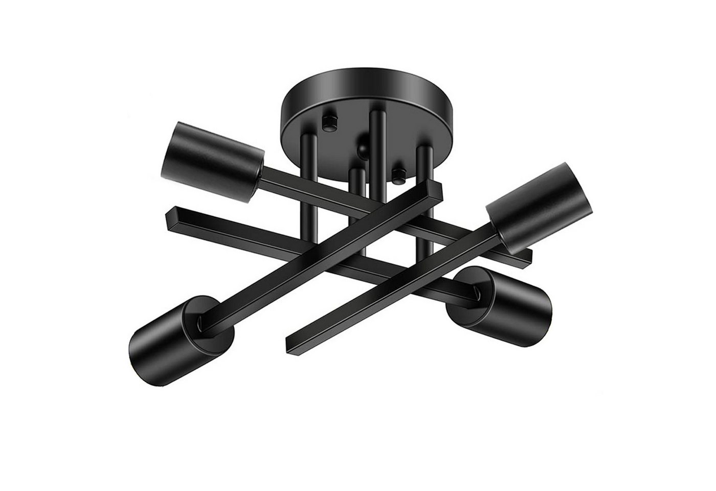 Lapamax LED Deckenleuchte Sputnik Deckenleuchte Wohnzimmer E27 Deckenlampe Schwarz Kronleuchter, 4/6 flammig Industrial Halbbündige Montage Deckenleuchten für Küche Bild 3