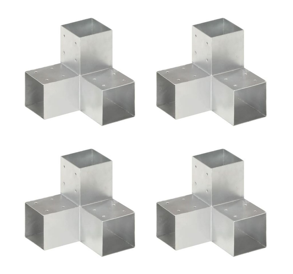 vidaXL Zaunpfosten Pfostenverbinder 4 Stk. Y-Form Verzinktes Metall 91 x 91 mm, (4-St) Bild 3