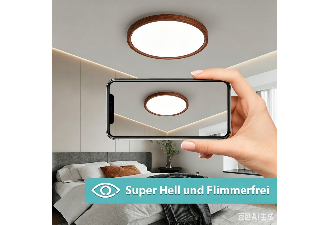 JDONG LED Deckenleuchte Flach Rund Ø23CM/30CM/40CM/50CM Deckenlampe, Rund Flach, 4000K Neutralweiß, Lamp für Wohnzimmer Schlafzimmer Küche Balkon Büro Flur