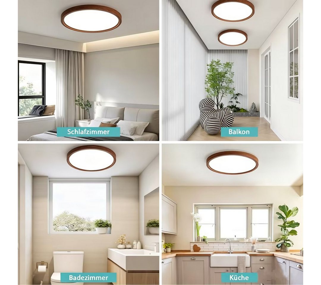 JDONG LED Deckenleuchte Flach Rund Ø23CM/30CM/40CM/50CM Deckenlampe, Rund Flach, 4000K Neutralweiß, Lamp für Wohnzimmer Schlafzimmer Küche Balkon Büro Flur Bild 4