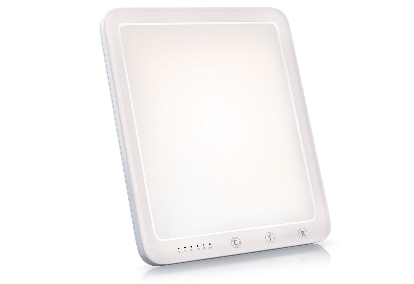 MyBeo Tageslichtlampe LED Lichttherapielampe, Tageslichtleuchte mit Standfuß, Lichttherapie, Dimmfunktion, Timer, verschiedene Lichtmodi, LED fest verbaut, Warmweiß bis Kaltweiß, simuliert Tageslicht, 5 Helligkeitsstufen, 3 Lichttemperaturen, Timer
