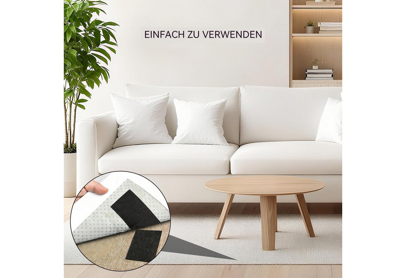 Diwzbyn Klettband 3M Klettband Selbstklebend Extra Stark Schwarz Strapazierfähig, (2-St), Selbstklebendes Klettband mit Nylongewebe für Basteln & DIY