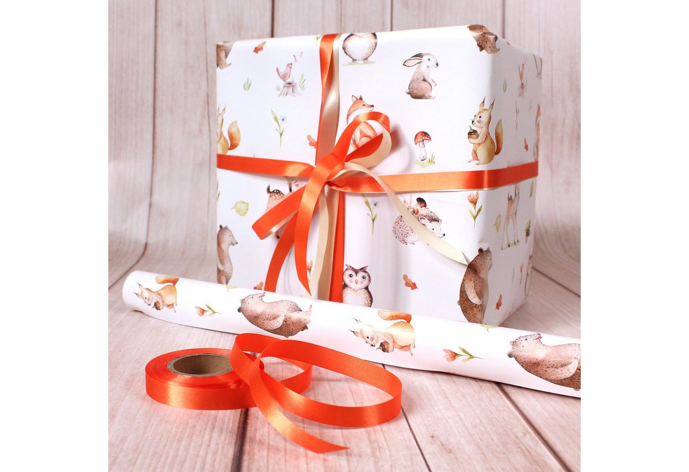 nikima Geschenkpapier 5 Bögen Geschenkpapier Waldtiere - 1,60€/qm - 84,1 x 59,4 cm, 5 Bögen Bild 4