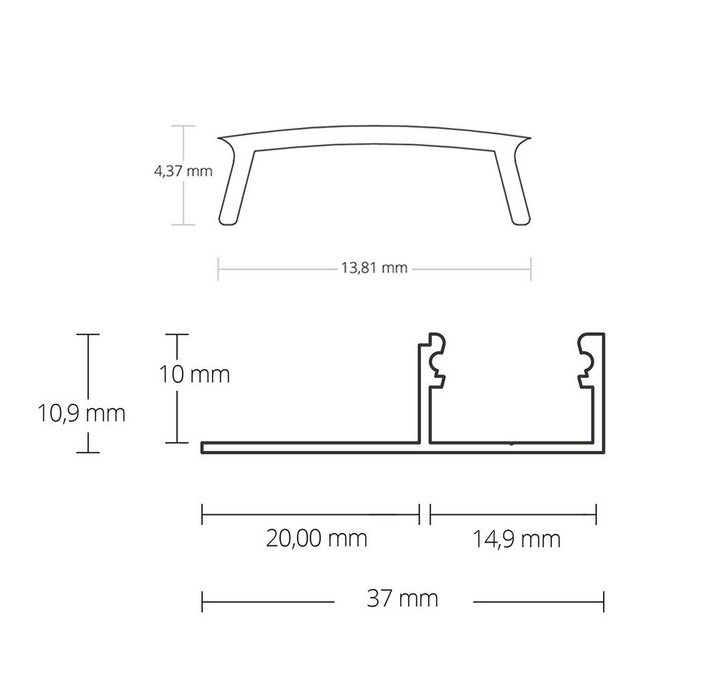 tktrading24 LED-Stripe-Profil GX-FP2 LED Premium Alu Fliesenprofil 10mm silber Bild 2