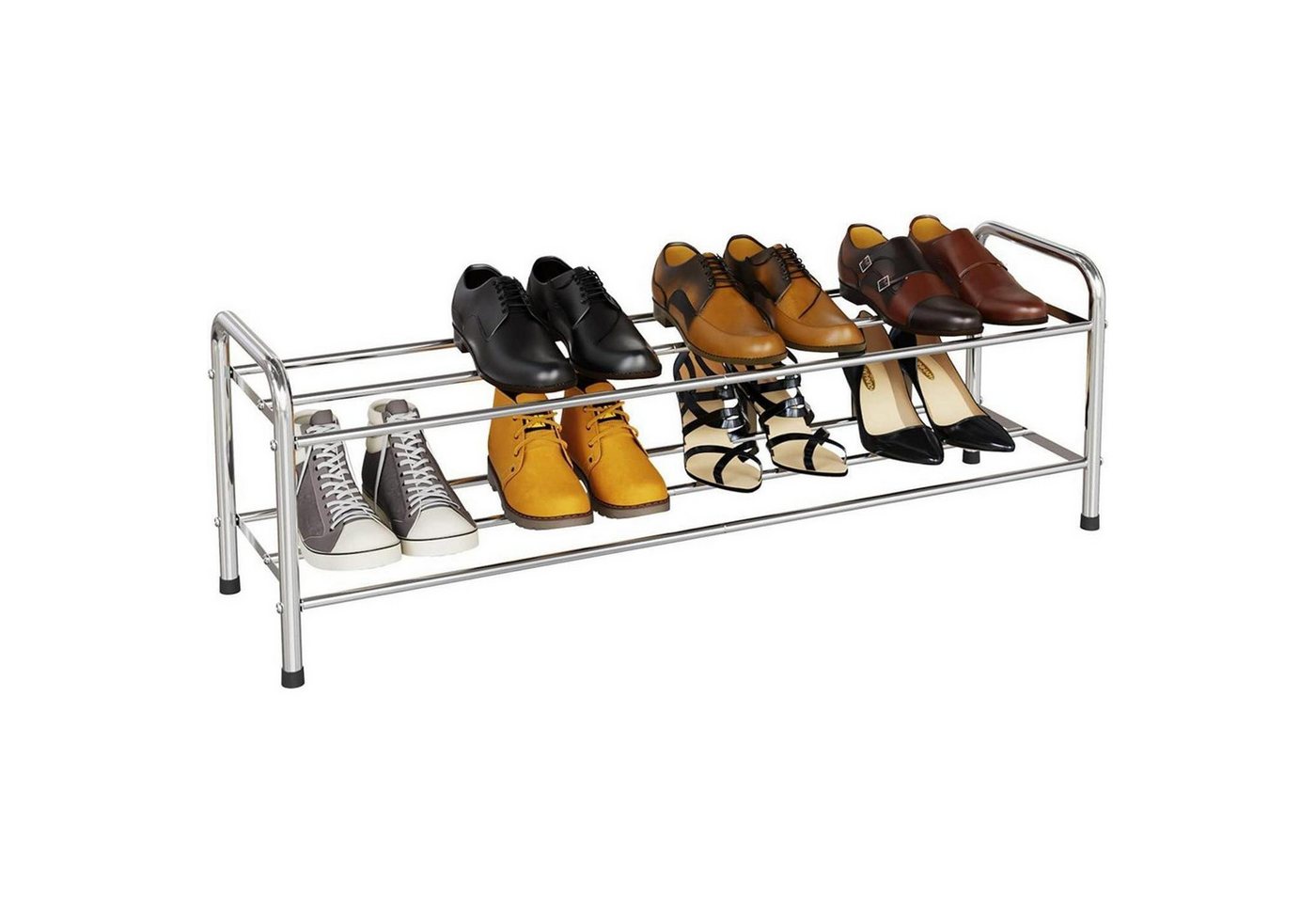 FANHAO Schuhregal Schuhregal Edelstahl 2 Ebenen für bis zu 12 Paar Schuhe 80 x 26.2 x Bild 3